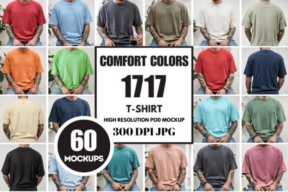 Download Comfort Colors 1717 Men's Mockup Bundle - Mockup bundle Collection