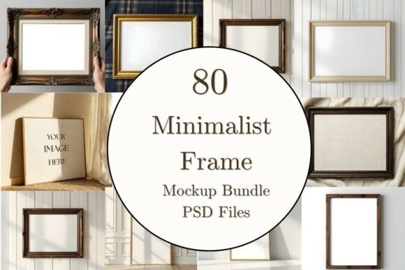Download 80 Minimalist Wood Frame Mockup Bundle - Mockup bundle Collection