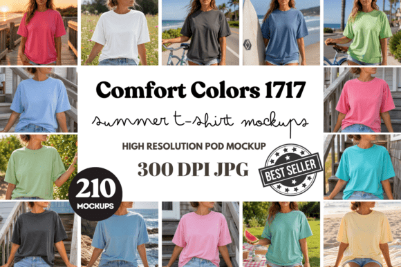 Download Comfort Colors 1717 Summer Mockup Bundle - Mockup bundle Collection