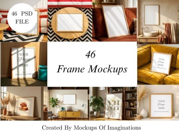 Download 46 Oak Wood Frame Mockup Bundle - Mockup bundle Collection
