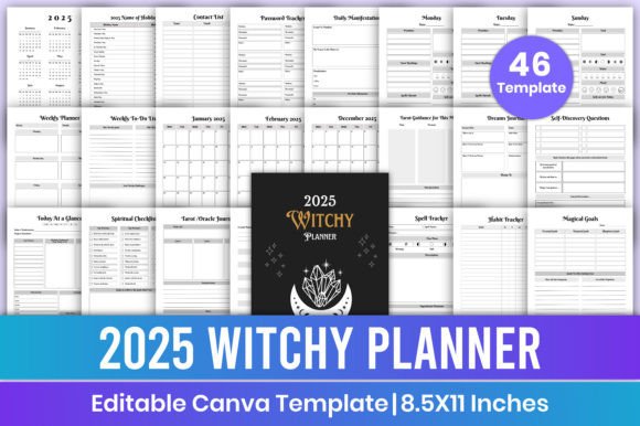 Download 2025 Witchy Planner Canva Template - Premium Resources