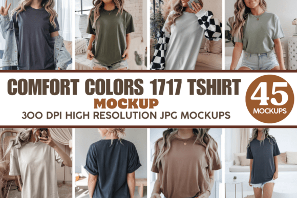 Download Comfort Colors 1717 Tshirt Mockup Bundle - Mockup bundle Collection